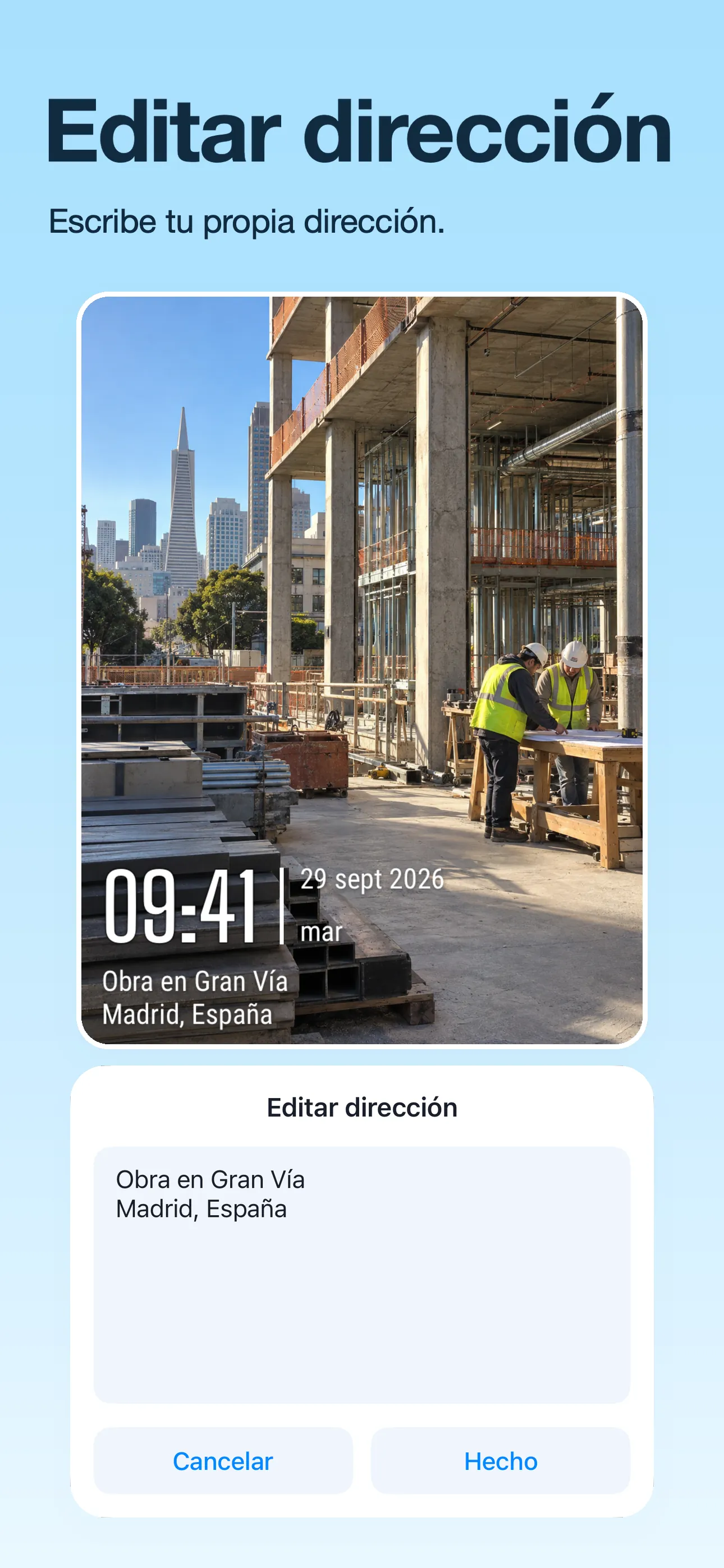 Captura de pantalla de la tienda TimeFix localizada