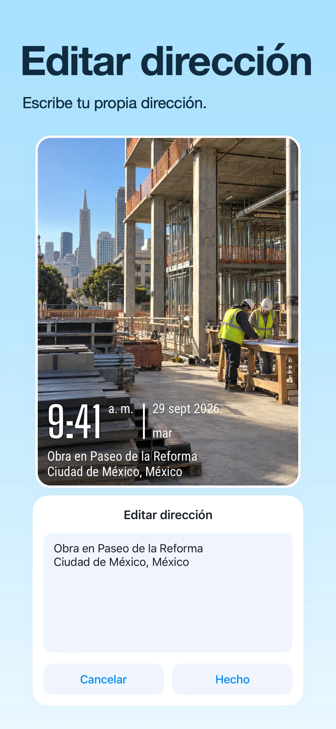 Captura de pantalla de la tienda TimeFix localizada