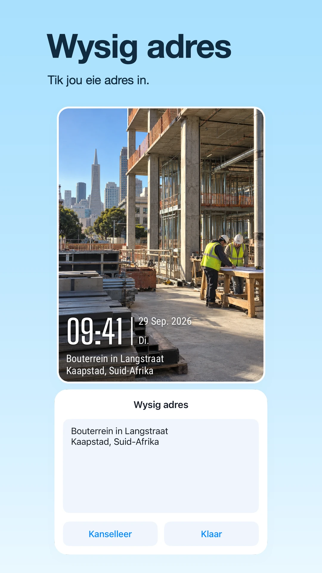 Gelokaliseerde TimeFix winkel skermkiekie