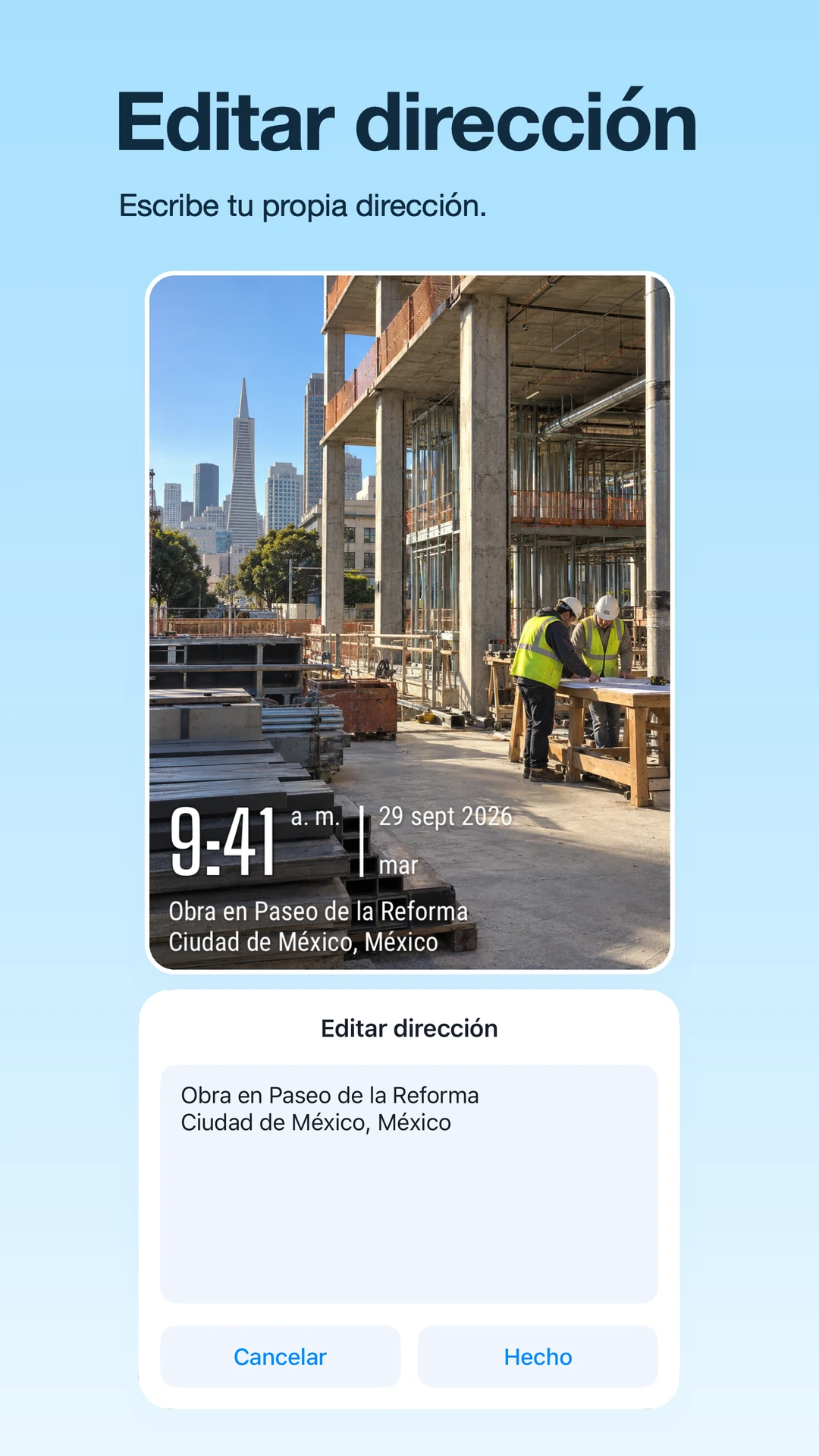 Captura de pantalla de la tienda TimeFix localizada